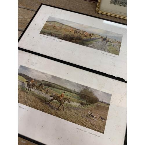 344 - Original black and white photograph of The Cotswold Hunt with an assortment of mixed hunting related... 