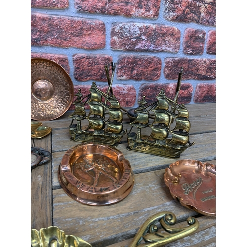 2236 - Brass and metalware to include a polished Victorian Jelly mould along with various nautical and reli... 