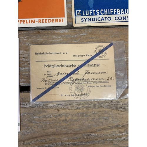 2542 - Rare German 1930's Zeppelin ticket with two additional time table leaflets for the South American Se... 