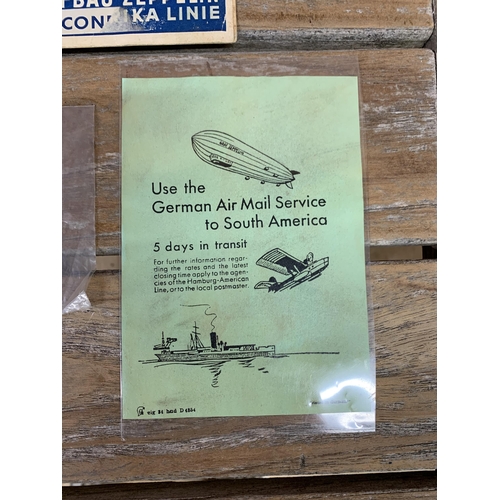 2542 - Rare German 1930's Zeppelin ticket with two additional time table leaflets for the South American Se... 