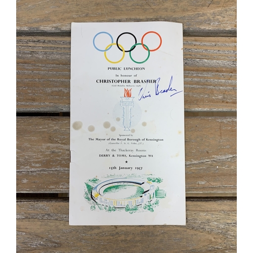 2544 - Signed Christopher Brasher souvenir programme celebrating his 1956 gold medal at the Melbourne Olymp... 