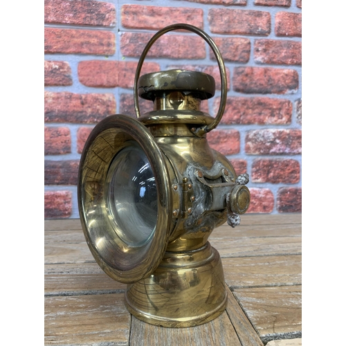 2362 - Lucas 'King of the Road' Brass Side Lamp, H 33cm