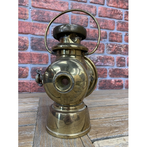 2362 - Lucas 'King of the Road' Brass Side Lamp, H 33cm