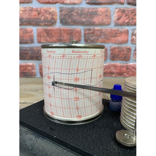 264 - Casella of London barograph with cast iron base and Perspex top