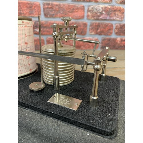 264 - Casella of London barograph with cast iron base and Perspex top