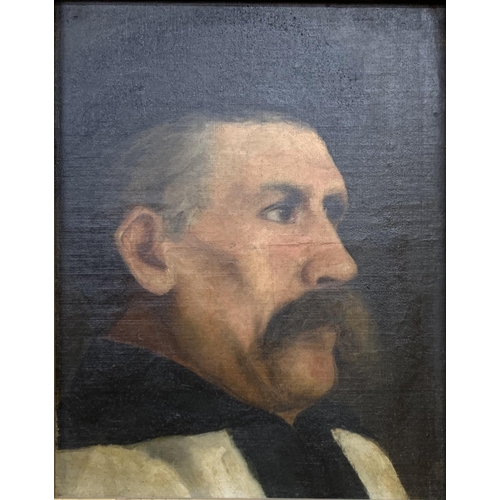 576 - Early 20th century continental school - bust portrait of a moustached gentleman in religious attire,... 