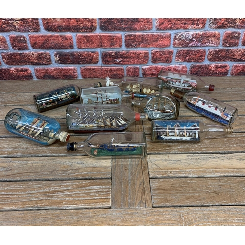 2313 - Collection of vintage ships in bottles (10)