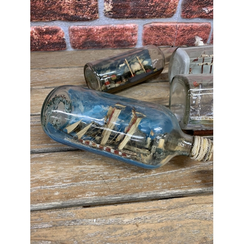 2313 - Collection of vintage ships in bottles (10)