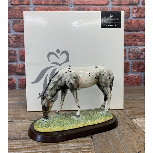 289 - Royal Doulton Appaloosa horse figurine with wooden plinth and original box