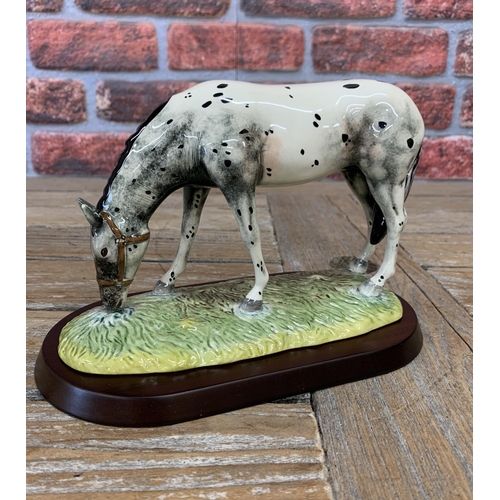 289 - Royal Doulton Appaloosa horse figurine with wooden plinth and original box