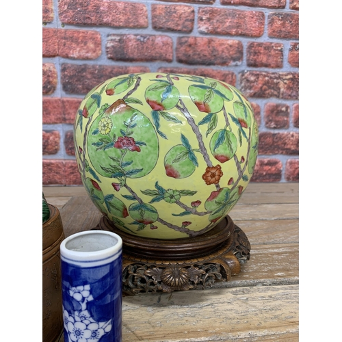 2108 - Mixed collection of Chinese ceramics to include Cizhou double gourd vase, 32cm high (af) together wi... 