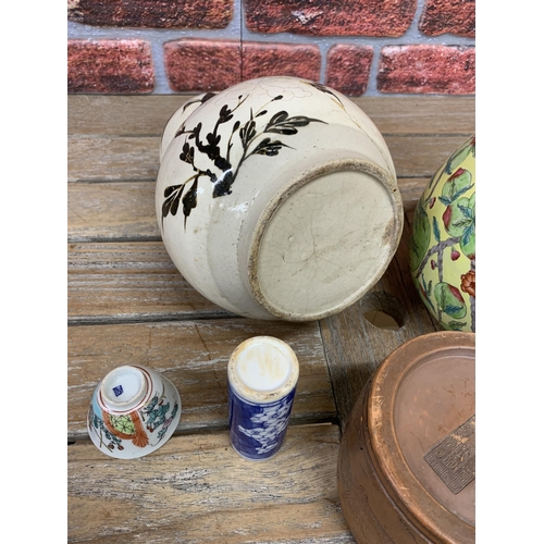 2108 - Mixed collection of Chinese ceramics to include Cizhou double gourd vase, 32cm high (af) together wi... 