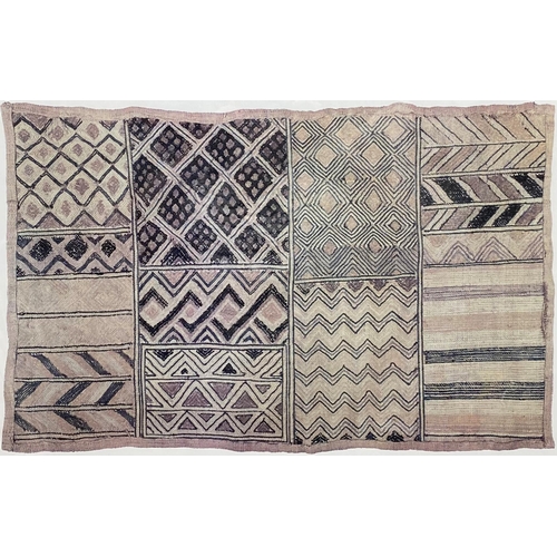 614 - Tribal school - Kuba Cloth A & B, colour prints, 52 x 64cm and 40 x 64cm, framed (2)