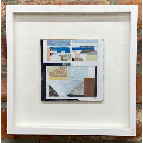 618 - Philip Lyons (b. 1963) - 'Gazing', signed, titled verso, mixed media on panel, 15 x 15cm, framed