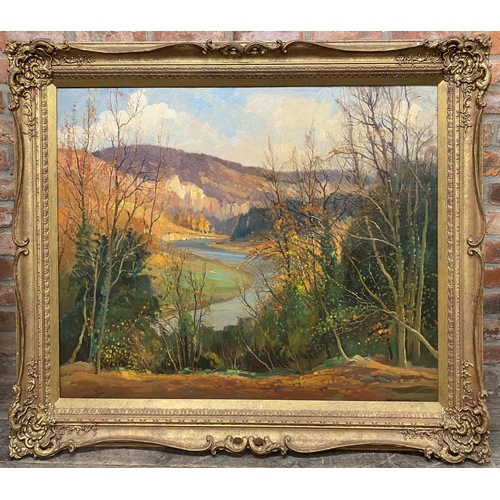 504 - Donald Henry Floyd (1892-1965) - 'The Livox, Wye Valley in Autumn' signed, titled verso, oil on canv... 