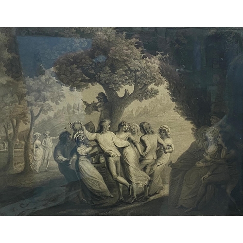 509 - I K Sherwin After Sir Joshua Reynolds - 'The Happy Village', early black and white engraving, 48 x 5... 