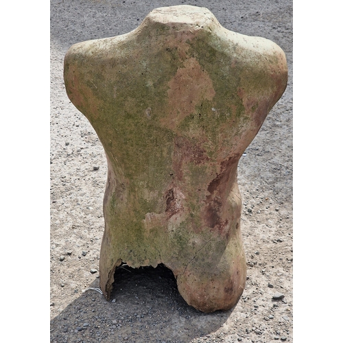 1006 - Well weathered terracotta male torso, 59cm high