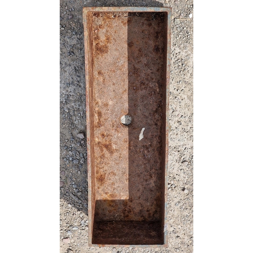 1013 - 19th Century cast iron window box, embossed with urns and swags, 60cm long