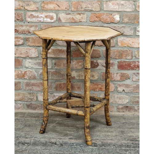 1319 - Victorian aesthetic movement bamboo side table with octagonal top, H 70cm x W 25cm