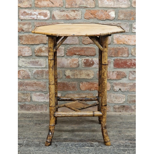 1319 - Victorian aesthetic movement bamboo side table with octagonal top, H 70cm x W 25cm