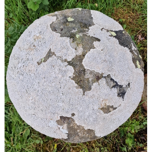 1114 - Weathered Cornish granite staddle stone, H 70cm x W 48cm