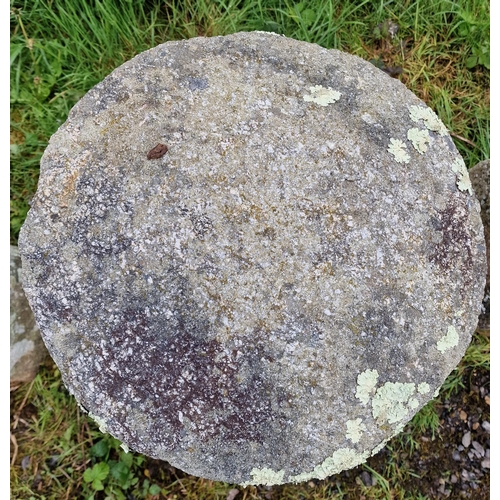 1115 - Weathered Cornish granite staddle stone, H 70cm x W 50cm