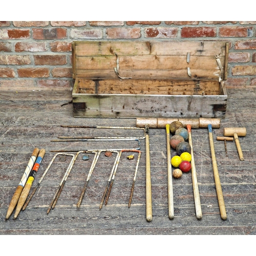 1038 - A . W . Gamage - Vintage croquet set in original wooden box