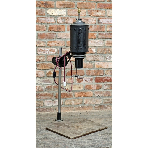 2356 - Steampunk style industrial floor lamp converted from a vintage photo enlarger, H 122cm x W 52cm x D ... 