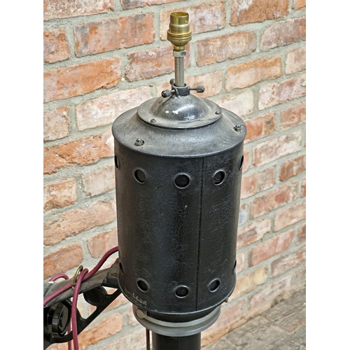 2356 - Steampunk style industrial floor lamp converted from a vintage photo enlarger, H 122cm x W 52cm x D ... 