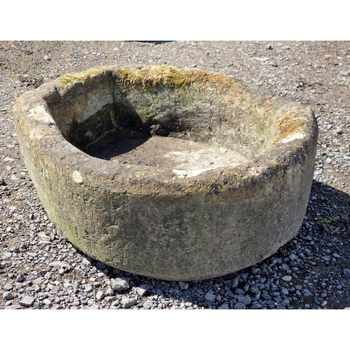 1066 - Weathered small natural stone trough, H 20cm x W 54cm