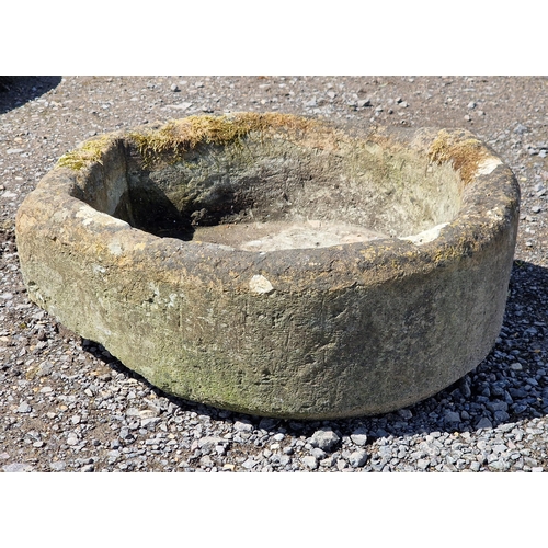 1066 - Weathered small natural stone trough, H 20cm x W 54cm