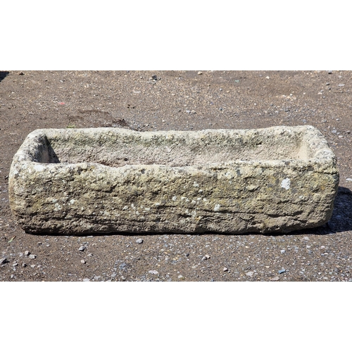 1068 - Reconstituted stone rectangular trough, H 20cm x W 82cm x D 32cm