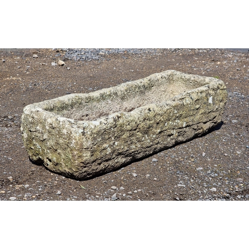 1068 - Reconstituted stone rectangular trough, H 20cm x W 82cm x D 32cm