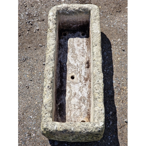 1068 - Reconstituted stone rectangular trough, H 20cm x W 82cm x D 32cm