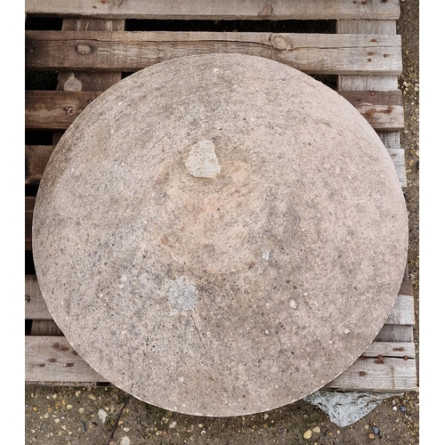 1072 - Large reconstituted stone staddle stone cap, H 16cm x W 60cm