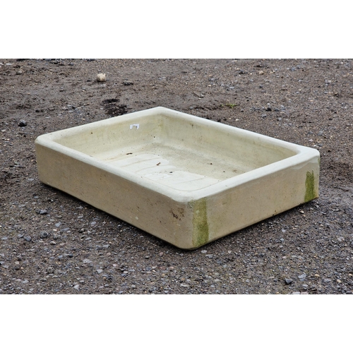 1078 - White glazed Belfast Sink, H 12cm x W 60cm x D 44cm