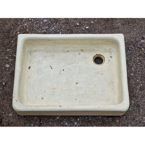 1078 - White glazed Belfast Sink, H 12cm x W 60cm x D 44cm