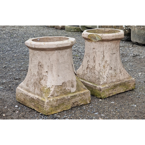 1079 - Two small octagonal chimney pots, largest H 35cm x W 30cm (2)