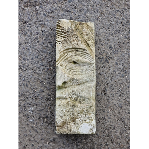 1091 - Unusual natural stone ornament in the form of a face, H 27cm x W 10cm  x D 8cm