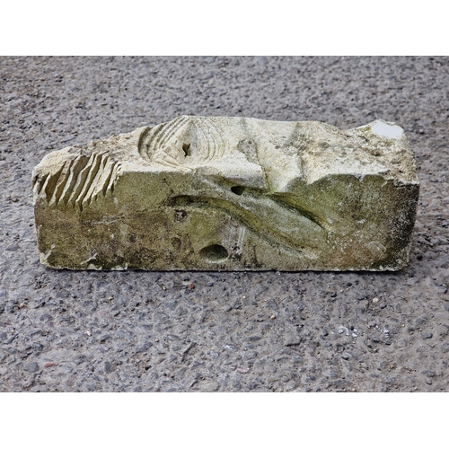 1091 - Unusual natural stone ornament in the form of a face, H 27cm x W 10cm  x D 8cm