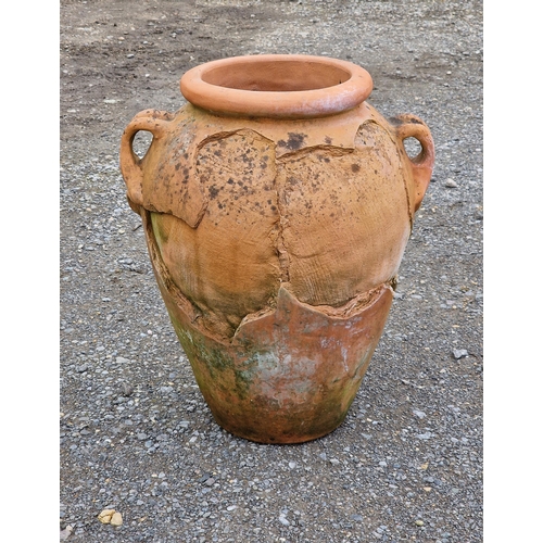 1099 - Terracotta amphora urn with twin looped handles, H 48cm (AF)