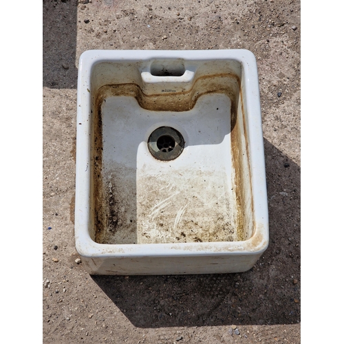 1130 - Royal Doulton white glazed sink, H 20cm x W 46cm x D 39cm