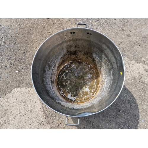 1143 - Large galvanised steel tub with twin carry handles, H 50cm x W 70cm