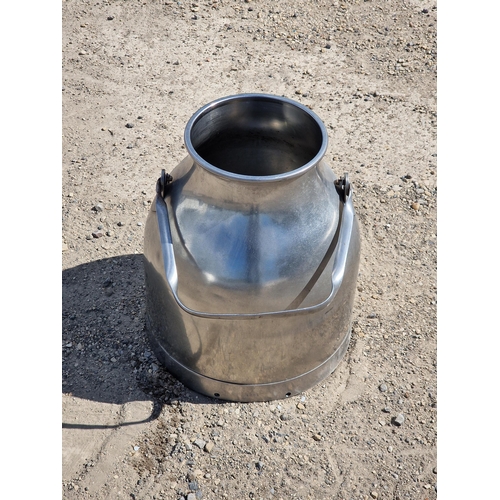 1146 - Galvanised steel milk churn with loop handle, H 38cm x W 32cm