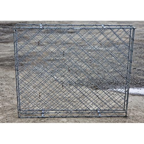 1155 - Vintage iron wirework wine rack, H 120cm x W 148cm