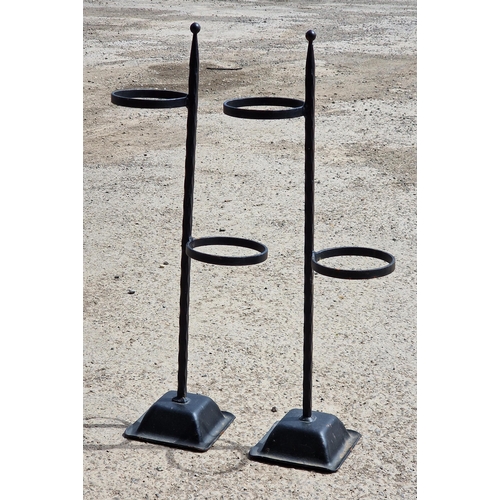 1177 - Pair of painted metal plant stands, H 75cm