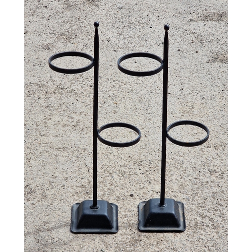 1177 - Pair of painted metal plant stands, H 75cm