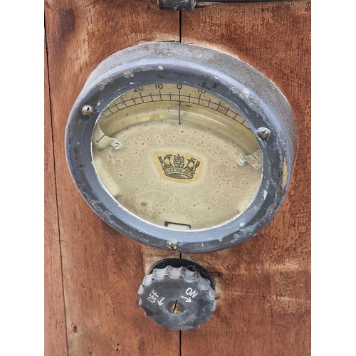 1240 - Antique brass and teak ships compass binnacle (lacks compass) stamped 'PATT 196Z BINNACLE', H 131cm