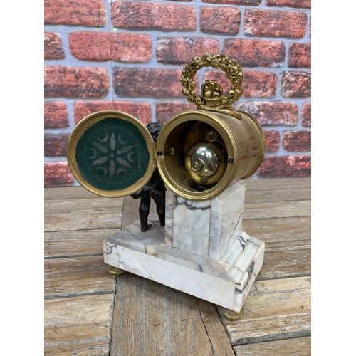 265 - A Fine French Ormolu clock, with painted enamel face, an 