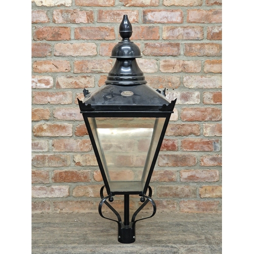 2368 - Victorian style painted copper street lamp with plaque inscribed D. W. Windsor, converted to electri... 